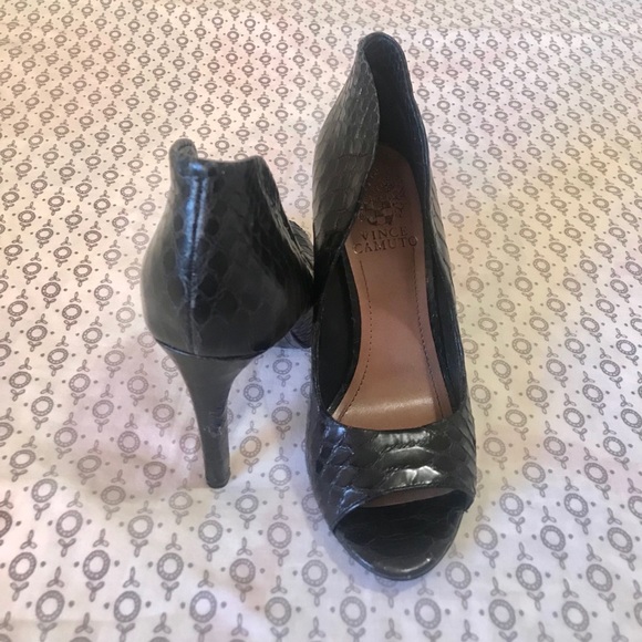 Vince Camuto Leather Peeptoe Heels - Picture 5 of 7